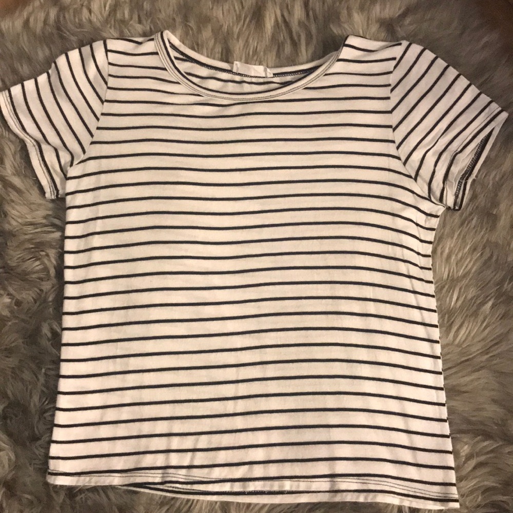 black and white striped t-shirt- good condition